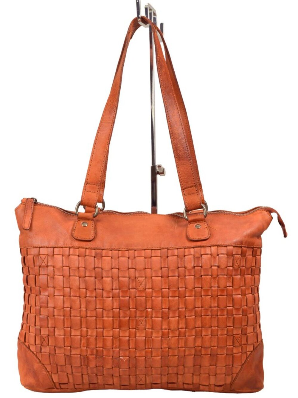 Vilenca Holland Large Woven Leather Laptop Tote Vilenca Holland
